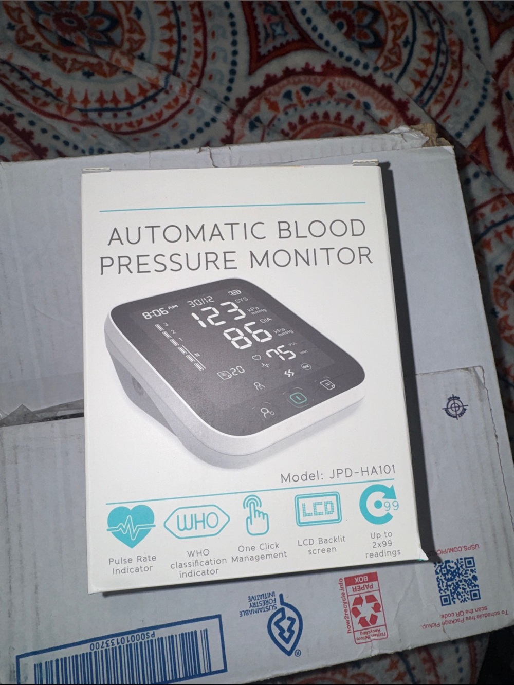 Automatic Blood Pressure Monitor - White/Grey